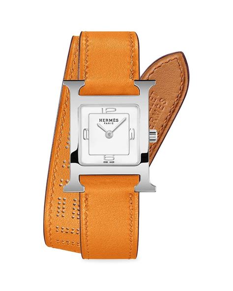 hermes leather wrap watch